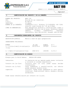 Hoja de Seguridad BACT 199: Biocida Industrial