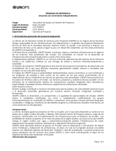 Términos de Referencia: Asociado Apoyo Gestión Proyectos UNOPS