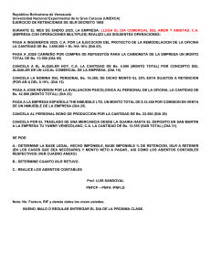 Ejercicio Retenciones ISLR Venezuela Decreto 1808