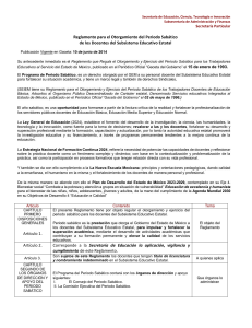 Reglamento Período Sabático Docentes Subsistema Educativo Estatal