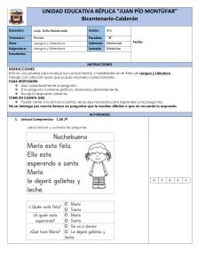 Prueba de Lengua y Literatura 3er Grado