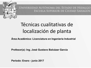 Técnicas Cualitativas de Localización de Planta - Ingeniería Industrial