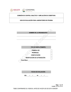 Guía de Evaluación Laboratorios de Prueba - COFEPRIS