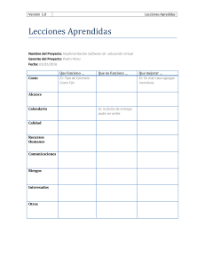 Lecciones Aprendidas: Implementación Software Educación Virtual