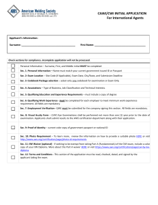 CAWI/CWI Initial Application Form - International Agents