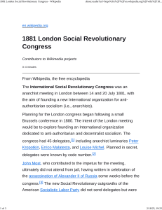 1881 London Social Revolutionary Congress - Wikipedia