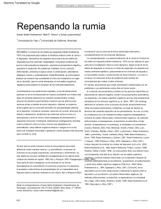 Repensando la rumiación: Psicología y depresión