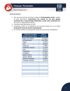 Reto Integrador: Finanzas Personales y Presupuesto Anual