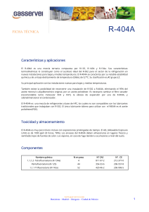 Ficha Técnica R-404A: Características y Aplicaciones