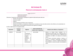 Organismos Internacionales y México: Actividad