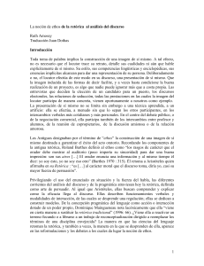 Ethos retórico y análisis del discurso