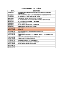 Cronograma Español 4º y 5º: Clases, Temas y Fechas