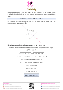 Mediatriz: Definición y Cálculo con Ejemplo Resuelto