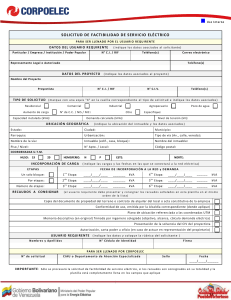 Formulario de Solicitud de Factibilidad Eléctrica Corpoelec