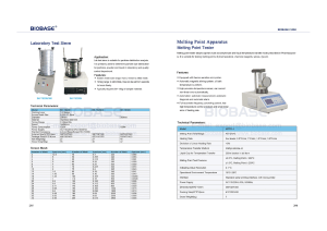 Biobase Lab Sieves & Melting Point Apparatus Brochure