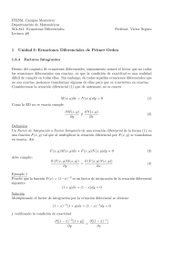 Factores Integrantes en Ecuaciones Diferenciales de Primer Orden