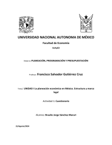 Planeación Económica en México: Cuestionario UNAM