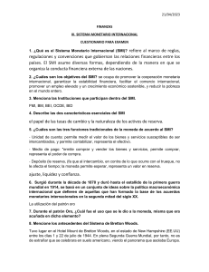 Cuestionario SMI: Finanzas Internacionales