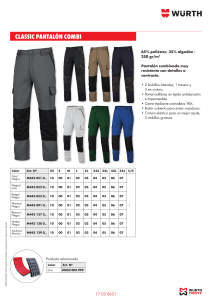 Classic Pantalón Combi Würth: Catálogo y Especificaciones