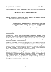 Experimentación con Embriones: Ética y Legislación