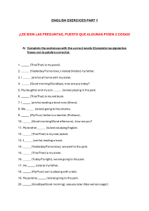 English Grammar Worksheet: Fill in the Blanks