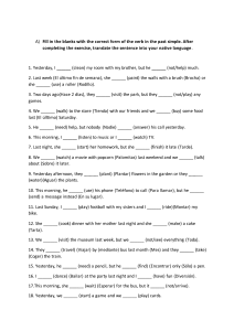 Past Simple Tense Worksheet: Fill-in-the-Blanks