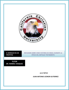 Reflexión: Historia de Israel en el Antiguo Testamento