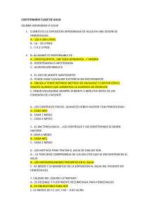 Cuestionario sobre la calidad del agua en hemodiálisis