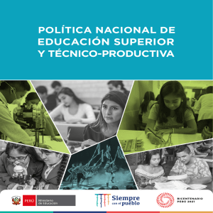 Política Nacional de Educación Superior y Técnico-Productiva