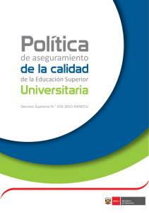 Política de Calidad Educación Superior Universitaria - Perú