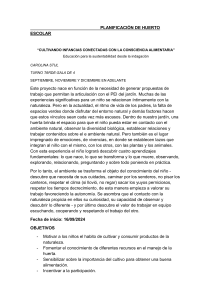 Planificación Huerto Escolar: Cultivando Consciencia Alimentaria