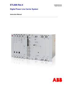 ETL600 Digital Power Line Carrier System Instruction Manual