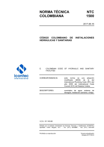 NTC 1500: Código Colombiano de Instalaciones Hidráulicas y Sanitarias