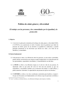 Política de Edad, Género y Diversidad del ACNUR