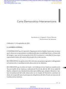 Carta Democrática Interamericana: Democracia en las Américas