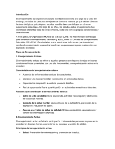 Tipos de Envejecimiento: Exitoso, Activo, Usual, Patológico