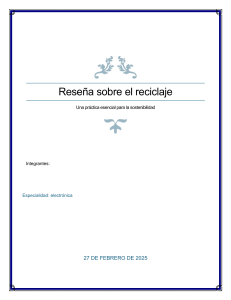 Reseña sobre el Reciclaje: Sostenibilidad Ambiental