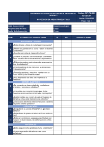 Formulario de Inspección de Seguridad y Salud en el Trabajo