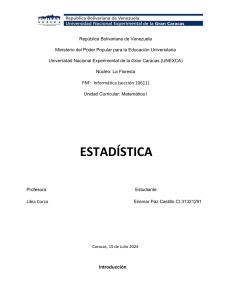 Estad&iacute;stica: Conceptos Clave y Aplicaciones