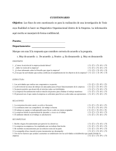 Cuestionario de Diagnóstico Organizacional Empresarial