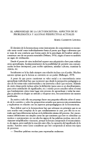 Aprendizaje de la Lectoescritura: Problemática y Perspectivas