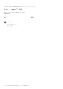 Shear Strength of Rockfill: Geotechnical Engineering Article