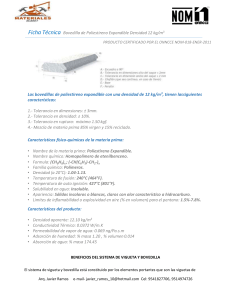 Ficha Técnica Bovedilla Poliestireno Expandible 12 kg/m³