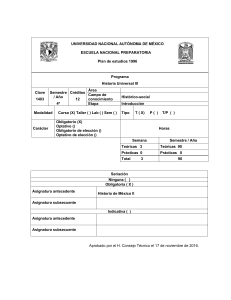 Historia Universal III: Programa de Curso UNAM