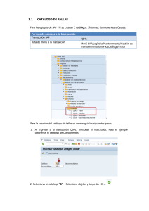 SAP PM: Catálogo de Fallas - Creación y Asignación