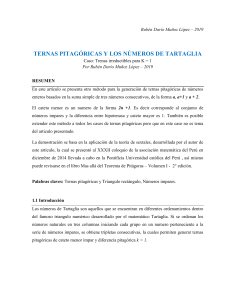 Ternas pitagóricas de Tartaglia