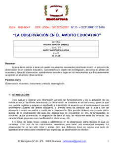 Observación en Educación: Investigación y Métodos