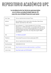 Factores Psicosociales, Clima y Productividad Laboral en Banca Peruana