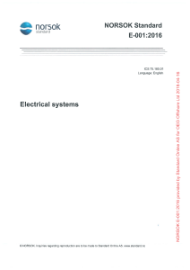 NORSOK E-001r6 2016 Electrical Systems