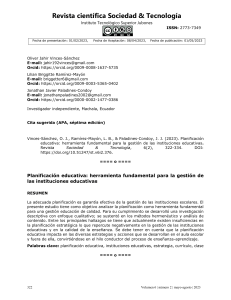 Planificación Educativa: Gestión en Instituciones Educativas